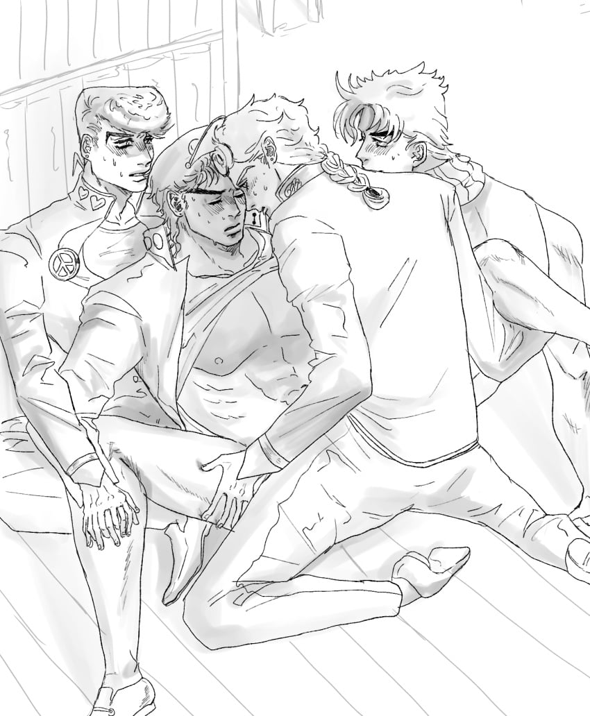 4boys anal battle_tendency diamond_is_unbreakable foursome gay giorno_giovanna implied_sex incest jojo's_bizarre_adventure joseph_joestar josuke_higashikata jotaro_kujo male male/male/male/male male_only male_penetrating_male mmmm_foursome penetration stardust_crusaders vento_aureo yaoi