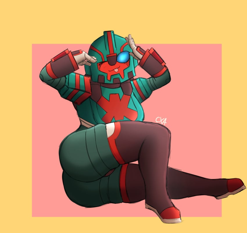 ass ass_focus autobot chromexorannex cute cybertronian high_times oc original_character ourobouro panties robot_girl smiling_at_viewer thick_thighs thighs transformers