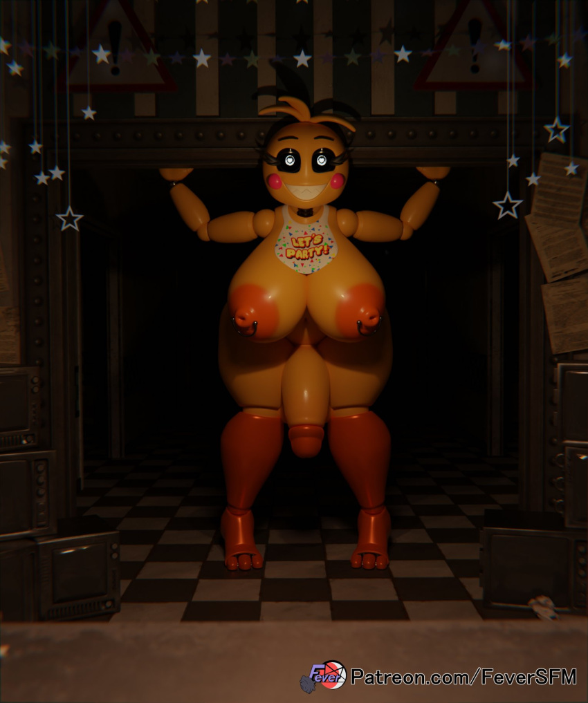 1futa 2023 3_toes 3d animatronic anthro areola avian balls ballsack beakless bib big_breasts big_penis bird blush blush_stickers breasts checkered_floor chicken digital_media eyebrows eyelashes feet feversfm five_nights_at_freddy's five_nights_at_freddy's_2 futa futanari galliform gallus_(genus) genitals glans gynomorph hi_res huge_penis humanoid_genitalia humanoid_penis intersex intersex_only lovetaste_chica machine nipples orange_areola orange_body orange_nipples penis phasianid robot scottgames solo testicles toes toy_chica_(fnaf) toy_chica_(love_taste)
