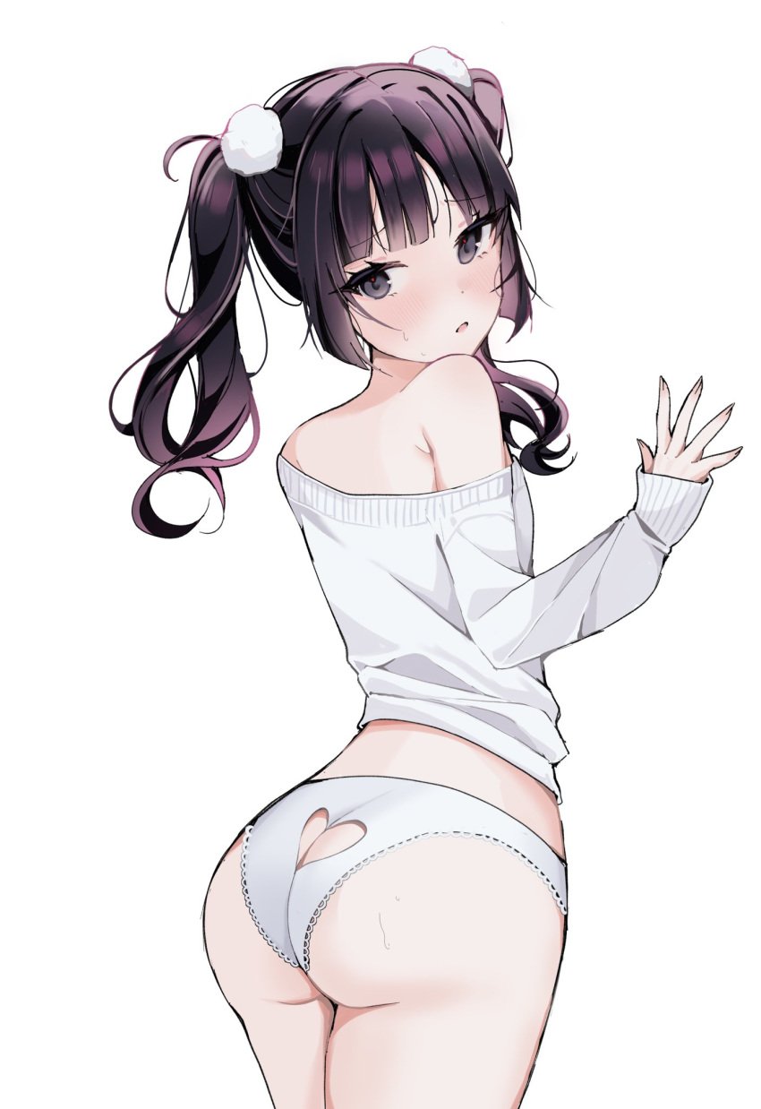 ass_focus femboy indie_virtual_youtuber moenaomii moenaomii_(virtual_youtuber) no_pants panties sweater underwear virtual_youtuber vtuber