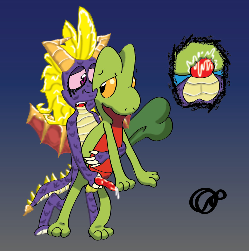 anal balls brockthebrick cum dragon gay horn jamiemon male nintendo no_humans penetrate penis pokemon precum sex spyro spyro_the_dragon treecko video_games wings
