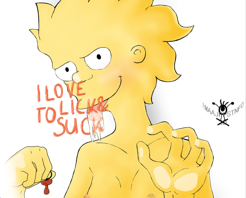 color female female_only front_view human imaajfpstnfo maggie_simpson pacifier saliva solo tagme the_simpsons tongue yellow_body