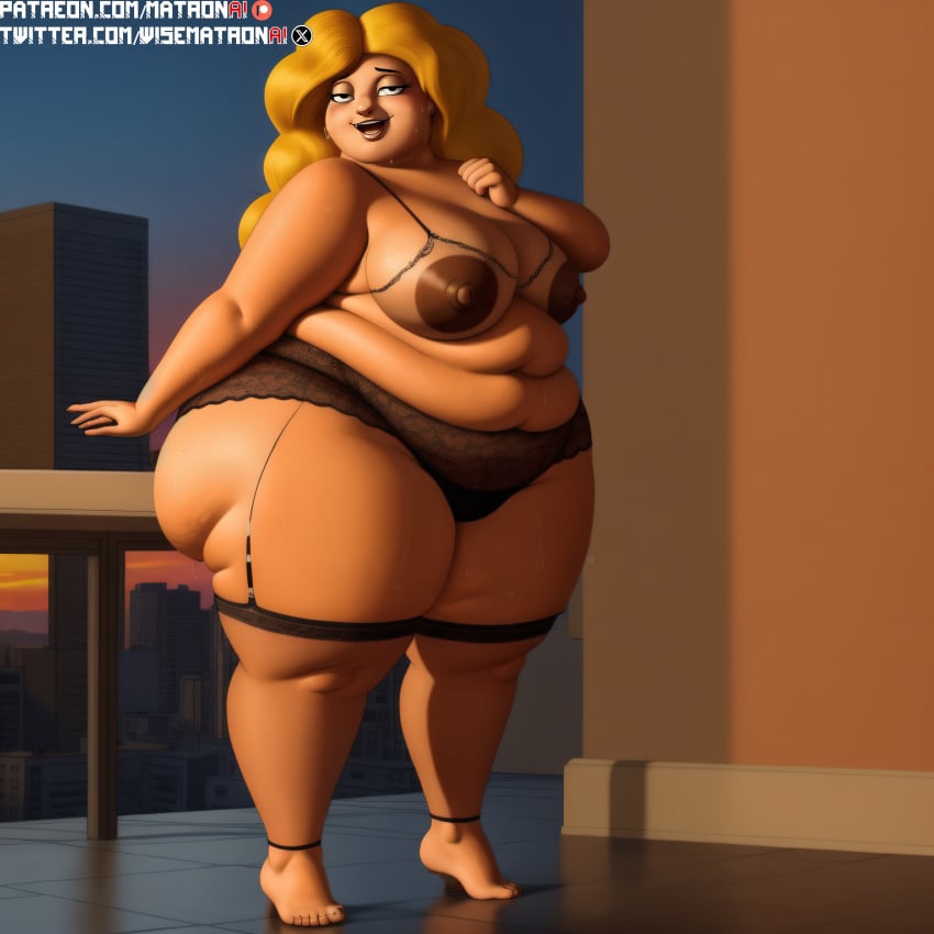 4k ai_generated bbw beach big_breasts blonde_hair breasts chubby chubby_female debbie_harper fat_female fat_woman female female_only highres huge_breasts huge_hips large_breasts lingerie matronai_(artist) navel nipples nude nude_female obese obese_female overweight patreon patreon_username pinup pubes pussy ssbbw stable_diffusion stomach the_harper_house thick_thighs twitter_username wide_hips