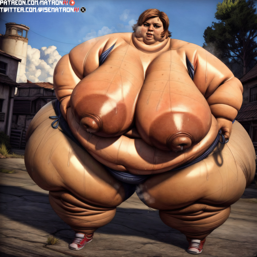 1girls 4k ai_generated areolae bbw belly between_breasts big_female big_woman borderlands borderlands_2 breasts ellie_(borderlands) enormous_breasts enormous_thighs fat fat_woman female female_only gearbox_software highres huge_belly huge_breasts junkyard large_breasts large_female large_nipples larger_female looking_at_viewer massive_belly massive_breasts massive_thighs matronai_(artist) morbidly_obese morbidly_obese_female nipples nude nude_female obese obese_female overalls overweight overweight_female patreon patreon_username pinup sagging_breasts solo solo_female ssbbw stable_diffusion sweat sweating twitter_username video_games wide_hips