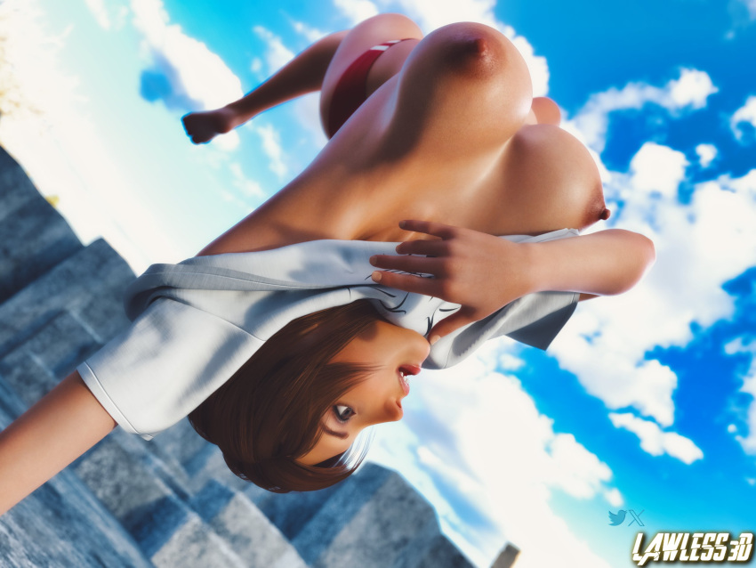 3d asian asian_female athletic athletic_female bare_midriff big_breasts breasts busty crop_top female female_focus female_only hourglass_figure kazama_asuka large_breasts lawless3d navel solo_female tekken tomboy underboob wardrobe_malfunction wide_hips