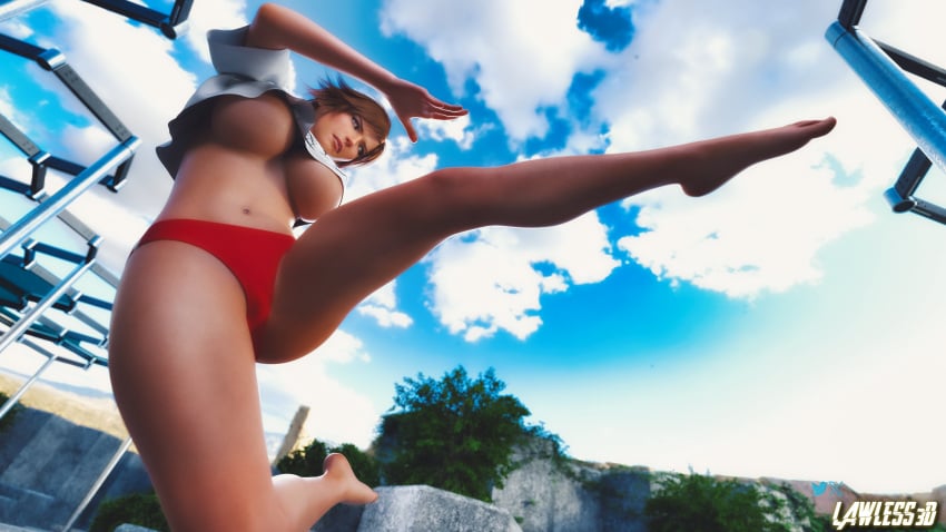 3d asian asian_female athletic athletic_female bare_midriff big_breasts breasts busty crop_top female female_focus female_only hourglass_figure kazama_asuka large_breasts lawless3d navel solo_female tekken tomboy underboob wide_hips