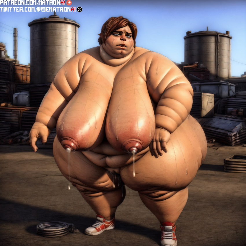 1girls 4k ai_generated areolae bbw belly between_breasts big_female big_woman borderlands borderlands_2 breasts breasts_milk cellulite ellie_(borderlands) enormous_breasts enormous_thighs fat fat_woman female female_only gearbox_software highres huge_belly huge_breasts junkyard lactation large_breasts large_female large_nipples larger_female looking_at_viewer massive_belly massive_breasts massive_thighs matronai_(artist) morbidly_obese morbidly_obese_female nipples obese obese_female overalls overweight overweight_female patreon patreon_username pinup sagging_breasts solo solo_female ssbbw stable_diffusion sweat sweating twitter_username video_games wide_hips