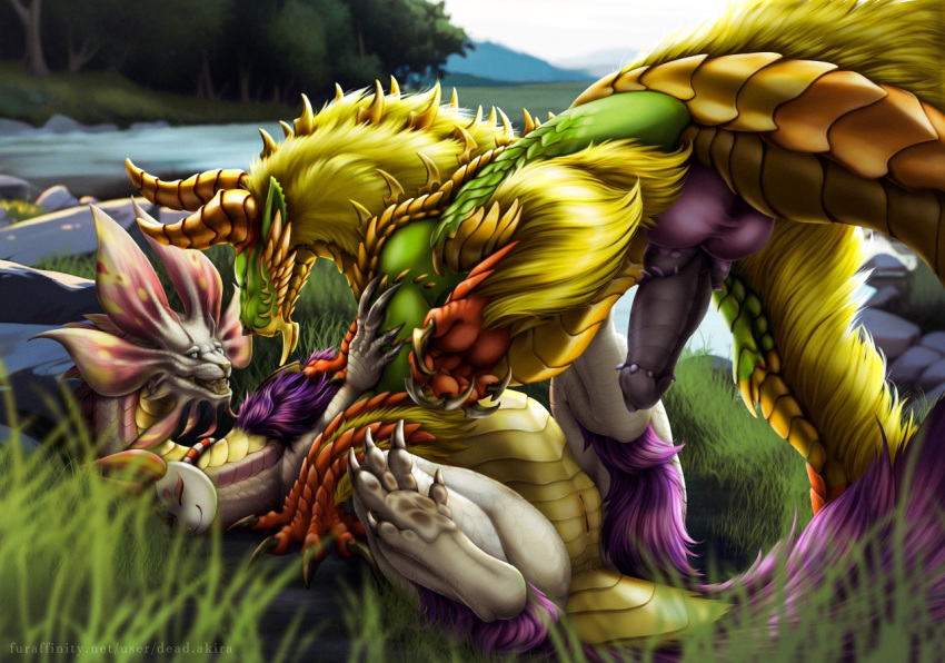 animal_genitalia aquatic_dragon balls big_penis capcom captured claws claws_out dead.akira dragon duo erection fanged_wyvern female feral feral_on_feral feral_penetrated feral_penetrating feral_penetrating_feral forest_forest_background from_behind_position fur genitals knot lake_background leviathan_(mh) lying lying_on_ground male male/female marine mizutsune monster_hunter nature nature_background on_back open_mouth penetration penis preparing pussy raised_tail rear_view scalie scared_face sex spread_legs spreading tail teeth toril_(thunderlordtoril) vaginal_penetration vaginal_penetration zinogre