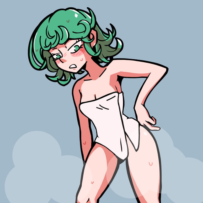 1girls accidental_exposure animated blush boobs breasts exposed_breasts female female_only green_eyes green_hair hand_on_hip one-punch_man powers psychic_powers solo tatsumaki tits towel towel_drop towel_only towel_slip wardrobe_malfunction white_towel zaickmagic