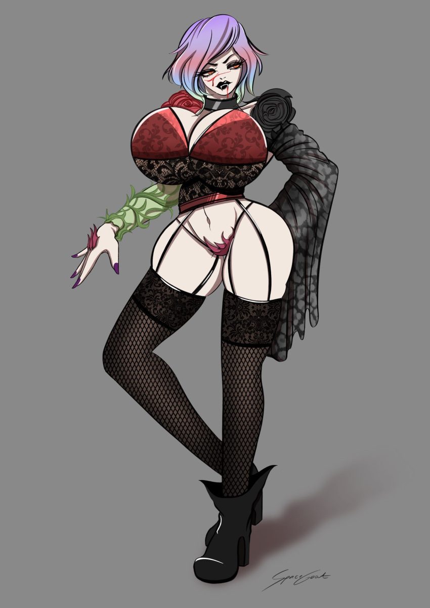 bimbo fishnets high_heel_boots high_heels majorspacegoat tagme vampire