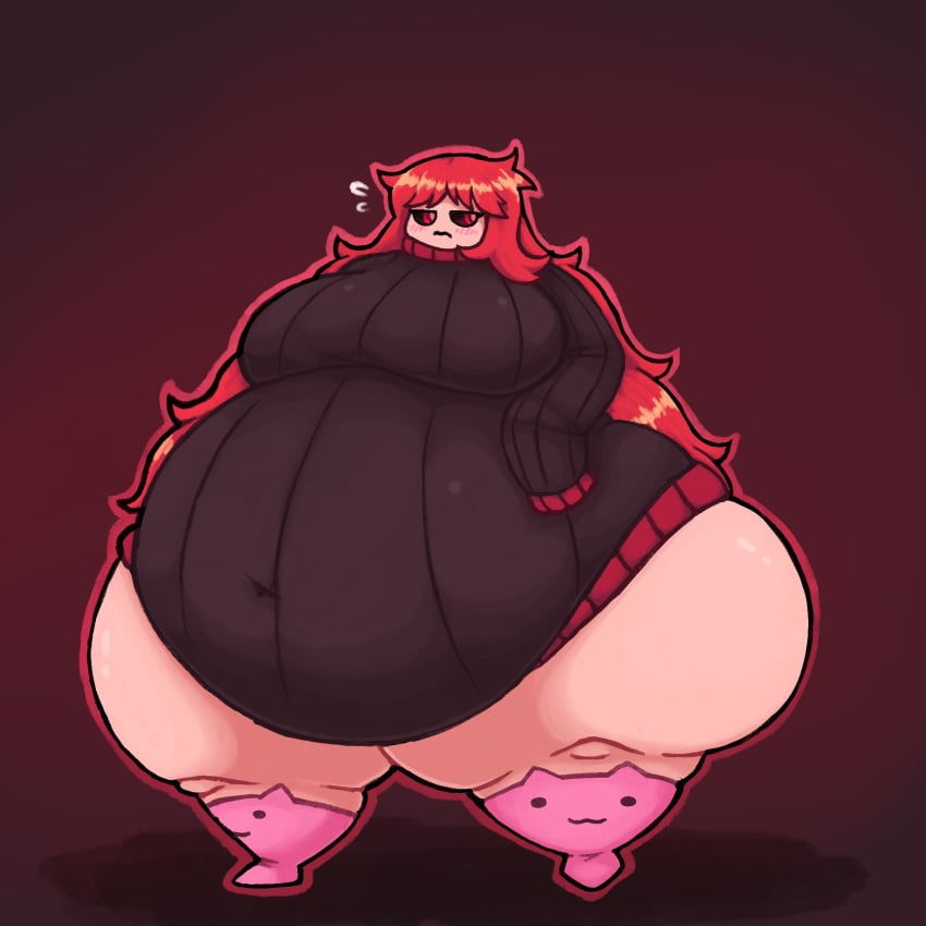 1girls big_breasts fat ghornyb obese oc original_character overweight plump scarlet_(ghornyb) sweater