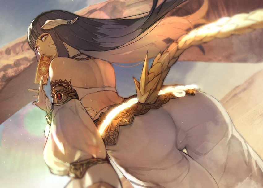 artist_request ass au_ra backless_outfit dancer_(final_fantasy) final_fantasy_xiv raen