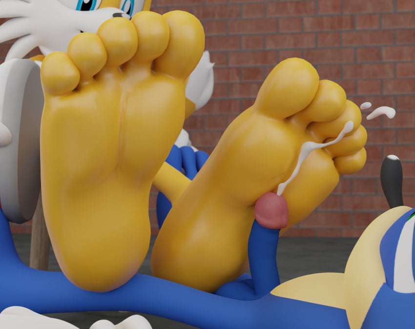 2boys 2males 5_toes foot_fetish footjob gay jony1991 male_feet male_foot_fetish miles_prower soles sonic_(series) sonic_the_hedgehog tails toes