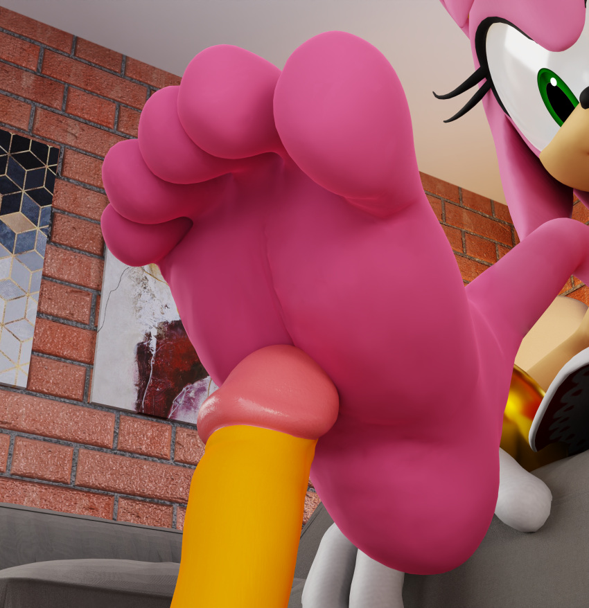 1boy 1female 1girls 1male 5_toes amy_rose feet female foot_fetish footjob jony1991 male miles_prower penis soles sonic_(series) tails toes