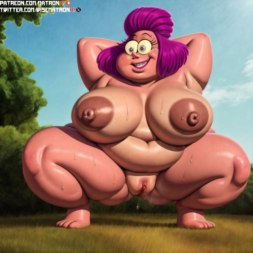 4k ai_generated bbw big_breasts big_breasts breasts breasts female female_only grada harvey_beaks_(series) highres imp large_breasts massive_thighs matronai_(artist) mature mature_female mature_woman milf mother nickelodeon obese obese_female overweight overweight_female patreon patreon_username pink_hair pink_skin pinup pussy stable_diffusion twitter_username wide_hips