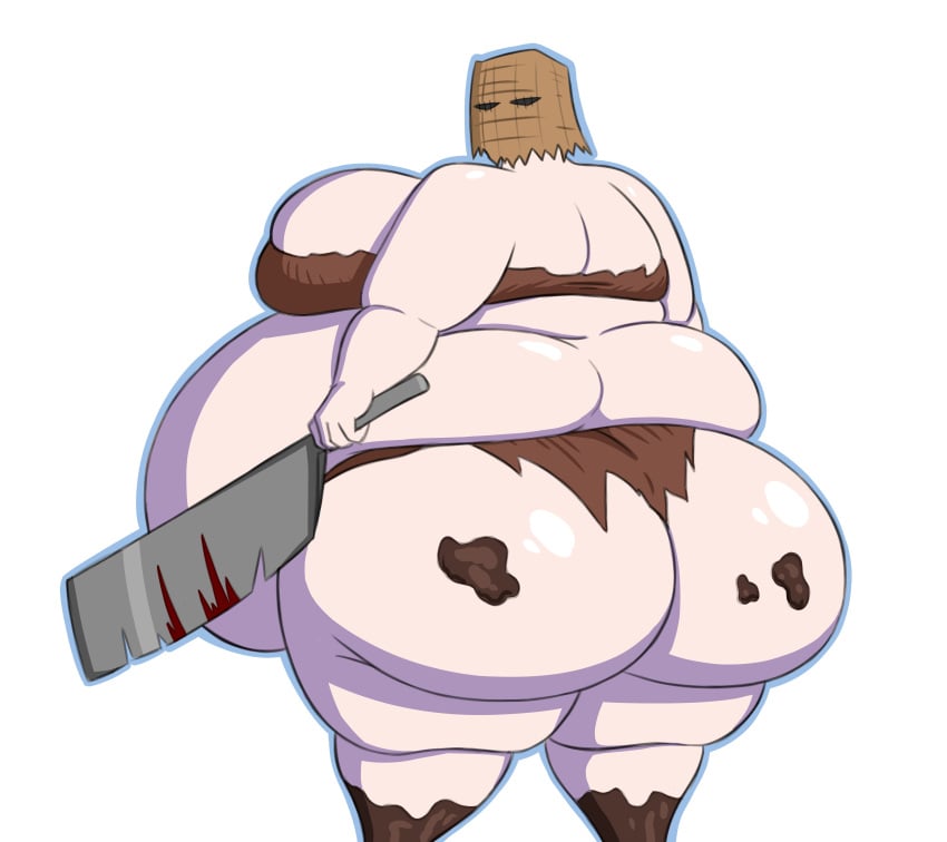 1girls ass back_view bbw belly big_ass big_belly big_breasts breasts cleaver dark_souls fat female fromsoftware huge_ass huge_belly huge_breasts looking_at_viewer looking_back maneater_mildred massive_ass mizz-britt obese overweight solo weapon