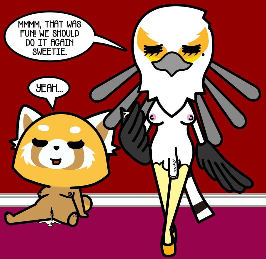 1futa 1girls 2d 2d_(artwork) accurate_art_style after_sex after_vaginal aggressive_retsuko aggretsuko anthro areola areolae balls bare_breasts bare_legs bare_thighs barefoot beak breasts cum cum_in_pussy cum_leaking cum_leaking_out_of_pussy cum_on_fingers cum_puddle english english_text foreskin futa_on_female futanari innie_pussy j_d_ mole mole_under_eye netflix nipples penis pussy red_panda retsuko sanrio secretary_bird secretary_washimi self_upload sitting_on_floor speech_bubble tail talking testicles text text_bubble tired tired_out two_tone_body two_tone_fur uncircumcised vagina veiny_penis washimi white_body