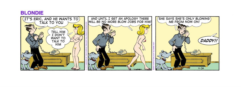 1boy 1girls blondie_(comic) clothing comic comic_strip cookie_bumstead dagwood_bumstead edit female human nude tagme