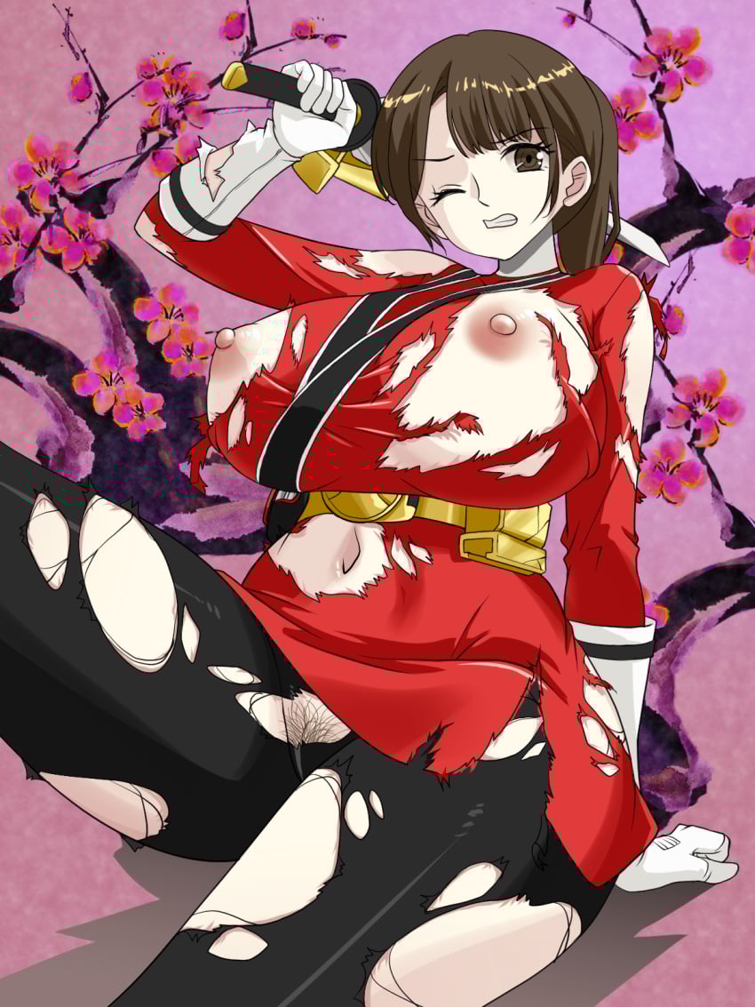 asian asian_female breasts heroine karou_shiba large_breasts milf nipples pubic_hair samurai samurai_sentai_shinkenger shinken_princess_red shinken_red skirt super_sentai superheroine thick_thighs thighs unmasked voluptuous voluptuous_female