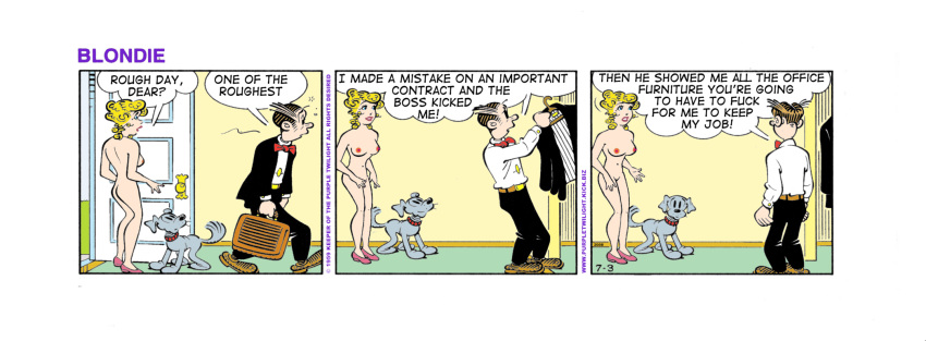 blondie_(comic) blondie_bumstead clothing comic_strip dagwood_bumstead edit female human tagme