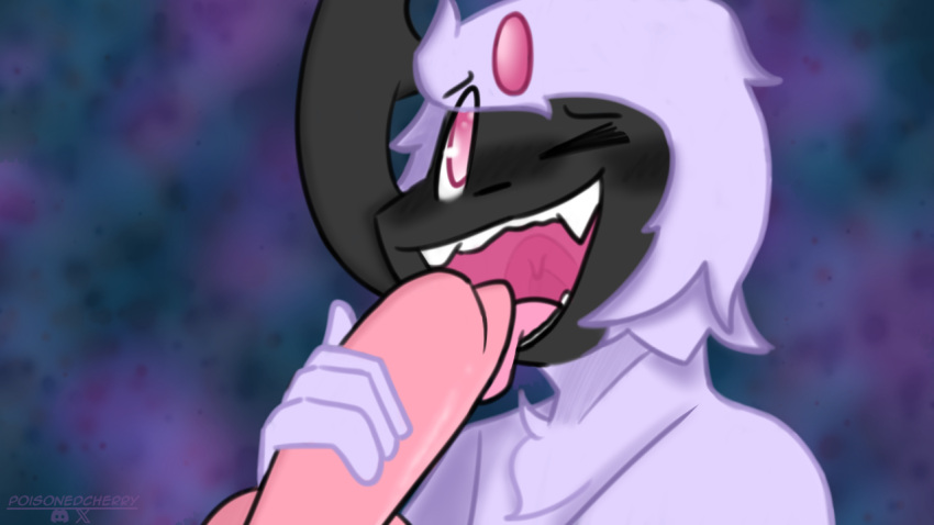 16:9 absol animal_genitalia animal_penis anthro big_penis big_teeth blush blushing_profusely canine_genitalia canine_penis cute_eyes disembodied_penis duo embarrassed gem_on_forehead generation_3_pokemon genitals hand_on_penis handjob humanoid looking_up male male/male nintendo nyx_(poisonedcherry) one_eye_closed open_mouth penile penis poisonedcherry_(artist) pokemon pokemon_(species) raised_head sex sharp_teeth shy stroking stroking_penis teeth tongue tongue_out wide_mouth widescreen