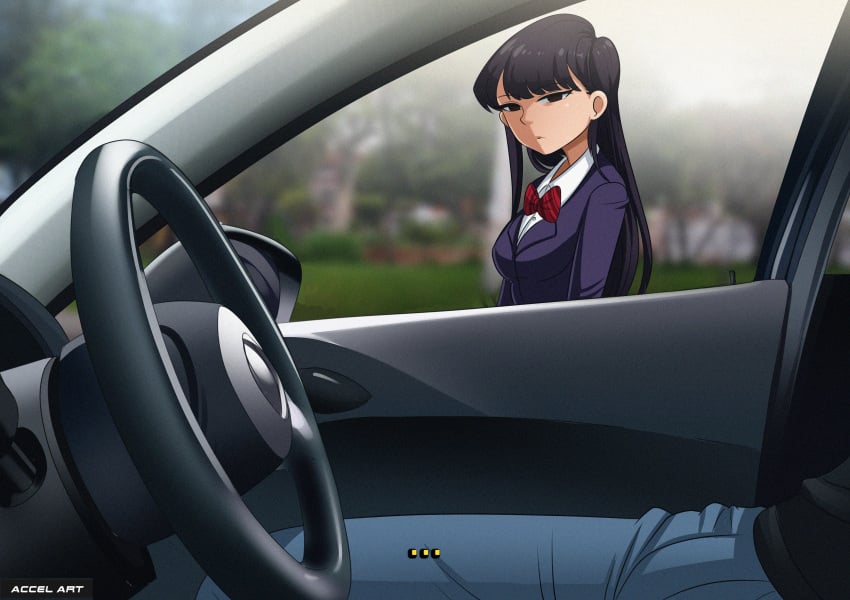 accelart fake_taxi female komi-san_wa_komyushou_desu komi_shouko looking_at_another taxi