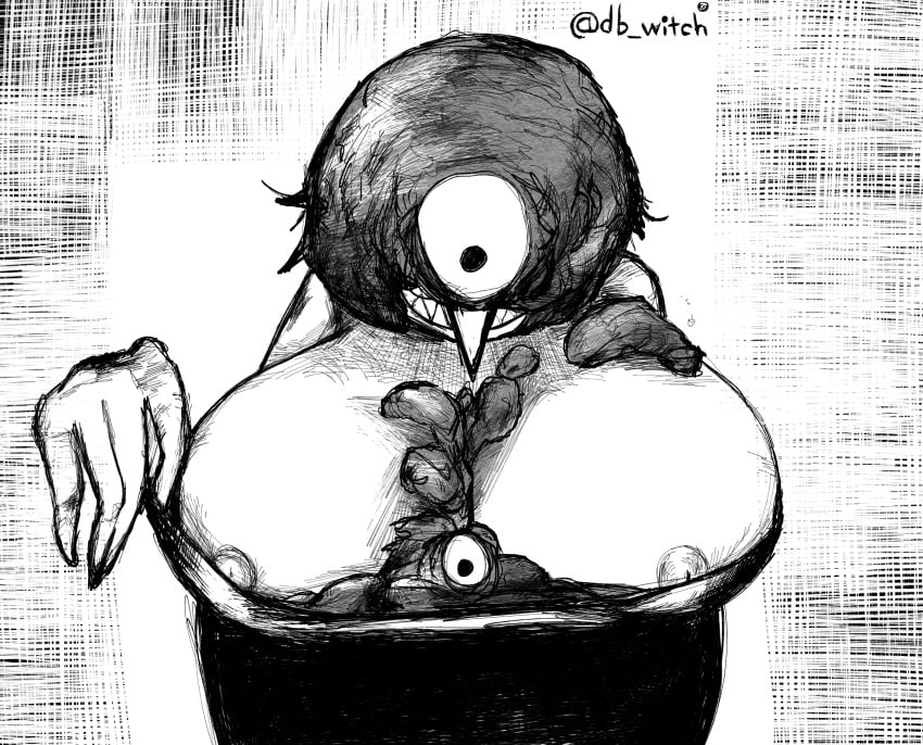 exposed_breasts large_breasts leeper_parasite_(oozed) leeper_parasite_(witchdoctordb) noir_(oozed) noir_(witchdoctordb) oozed pointy_nose unusual_ears unusual_eyes witchdoctordb