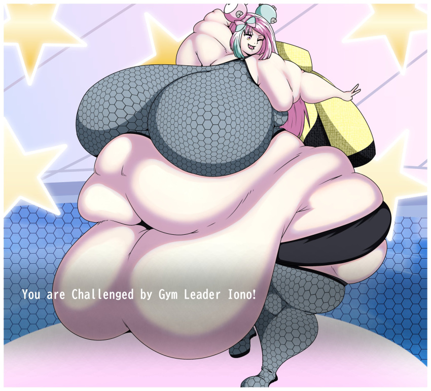 1girls breasts cgkey1 fat female iono_(pokemon) morbidly_obese obese pokemon pokemon_sv tagme