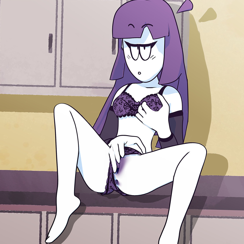 1girls 3d anus asshole barefoot blender bra female female_only fondling_breast kitchen lewdbro lila_(spooky_month) lingerie long_hair long_hair_female looking_at_viewer masturbation milf mother newgrounds panties panties_aside pose posing purple_anus purple_pussy pussy seductive seductive_look self_fondle sitting spooky_month sr_pelo vagina white_body white_skin