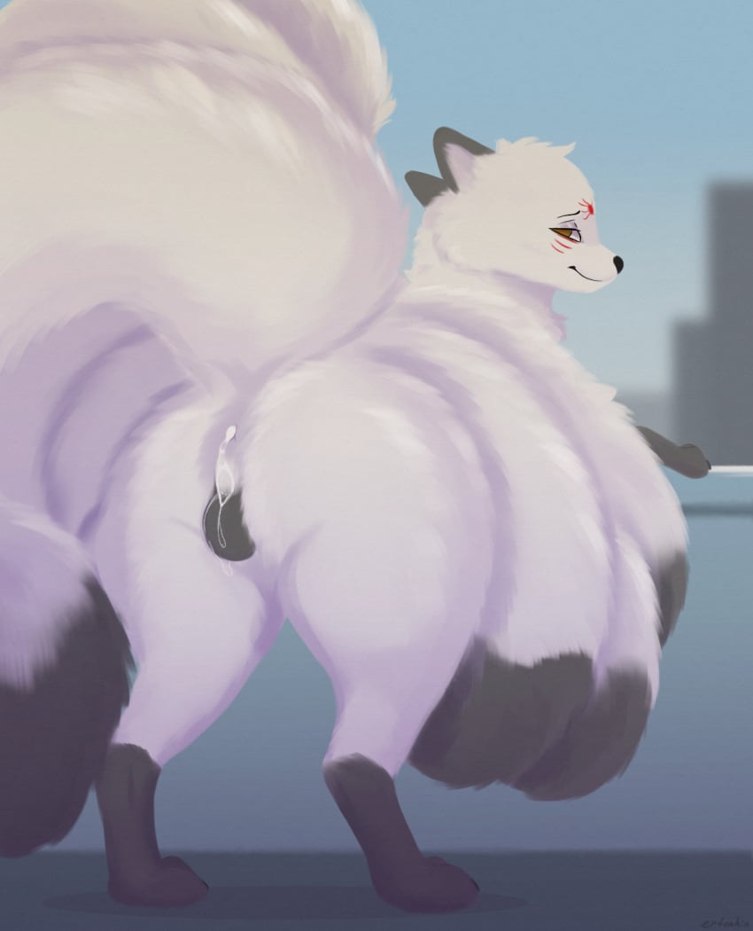 canid canine ertonhin fox generation_1_pokemon hi_res male mammal ninetales nintendo pokemon pokemon_(species) solo