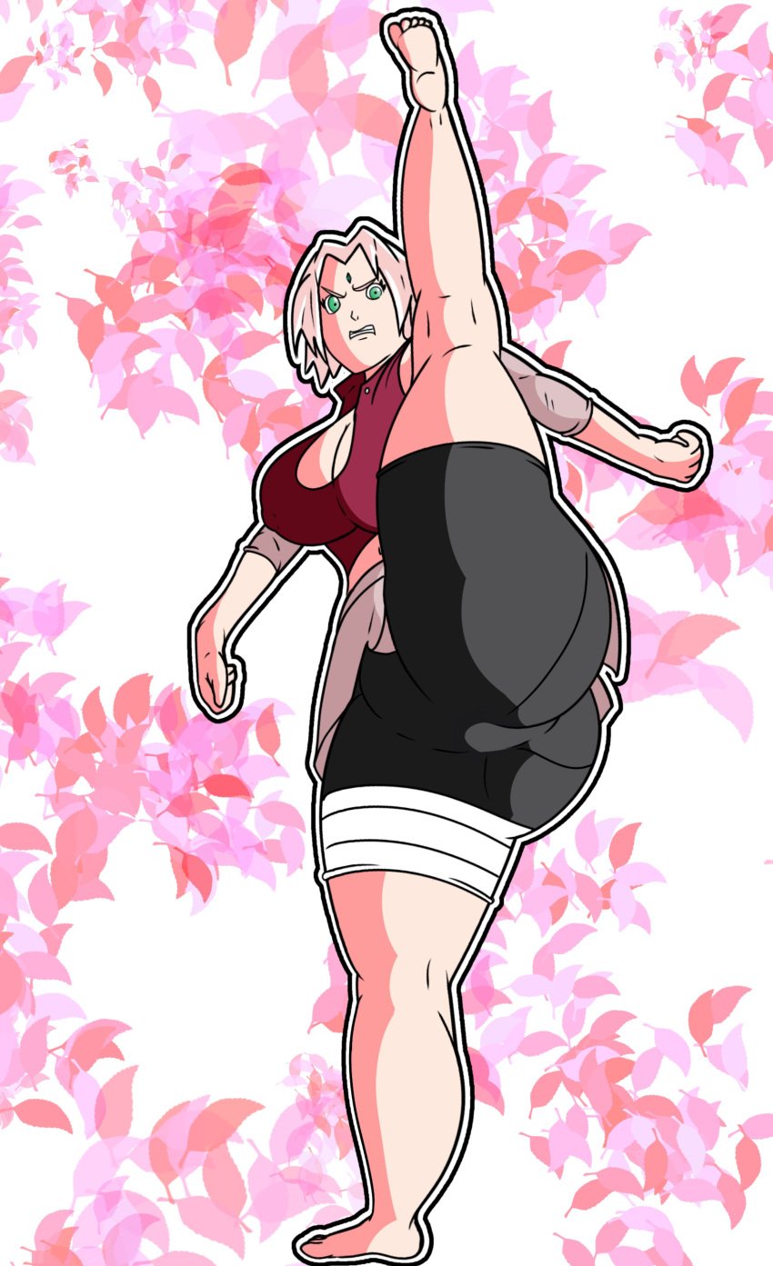 1girls cgkey1 female female_only human large_thighs naruto sakura_haruno solo thighs