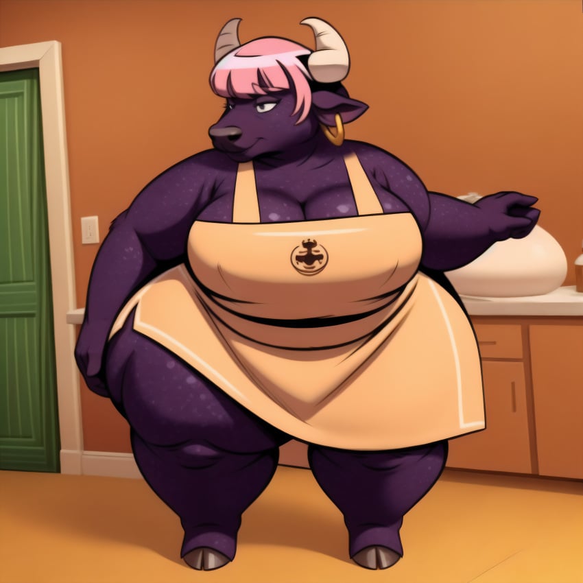 1girls 4k ai_generated anthro apron apron_only bbw big_breasts breasts breasts cattle earring earrings female female female_only furry highres large_breasts mamma_lucia massive_thighs matronai_(artist) mature mature_female mature_woman milf obese obese_anthro obese_female on_your_tail patreon patreon_username pink_hair pinup ssbbw stable_diffusion thick_legs thick_thighs twitter_username wide_hips