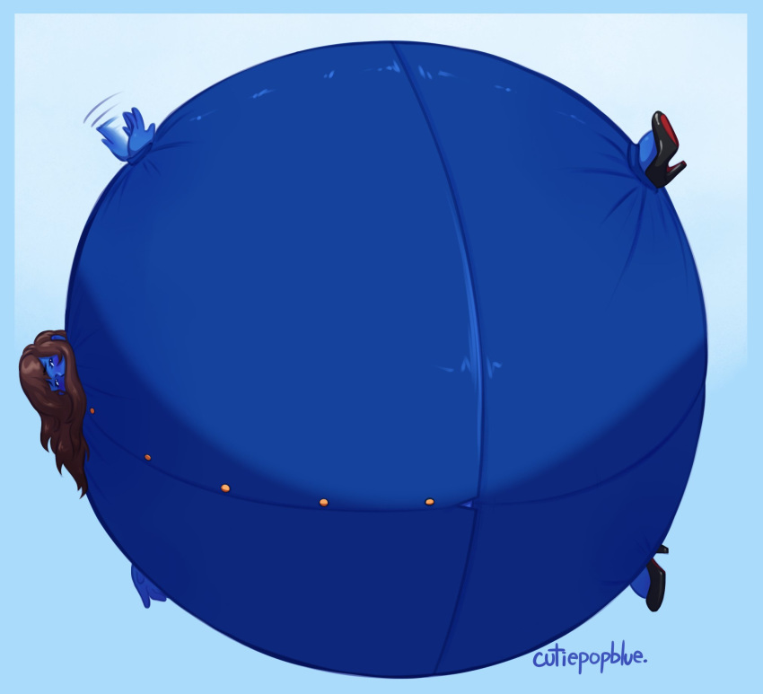 blueberry_inflation cutiepopblue cutiepopblue_(irl) female self_insert spherical_inflation sunken_head sunken_limbs thick_thighs violet_beauregarde_(cosplay) wide_hips willy_wonka_and_the_chocolate_factory