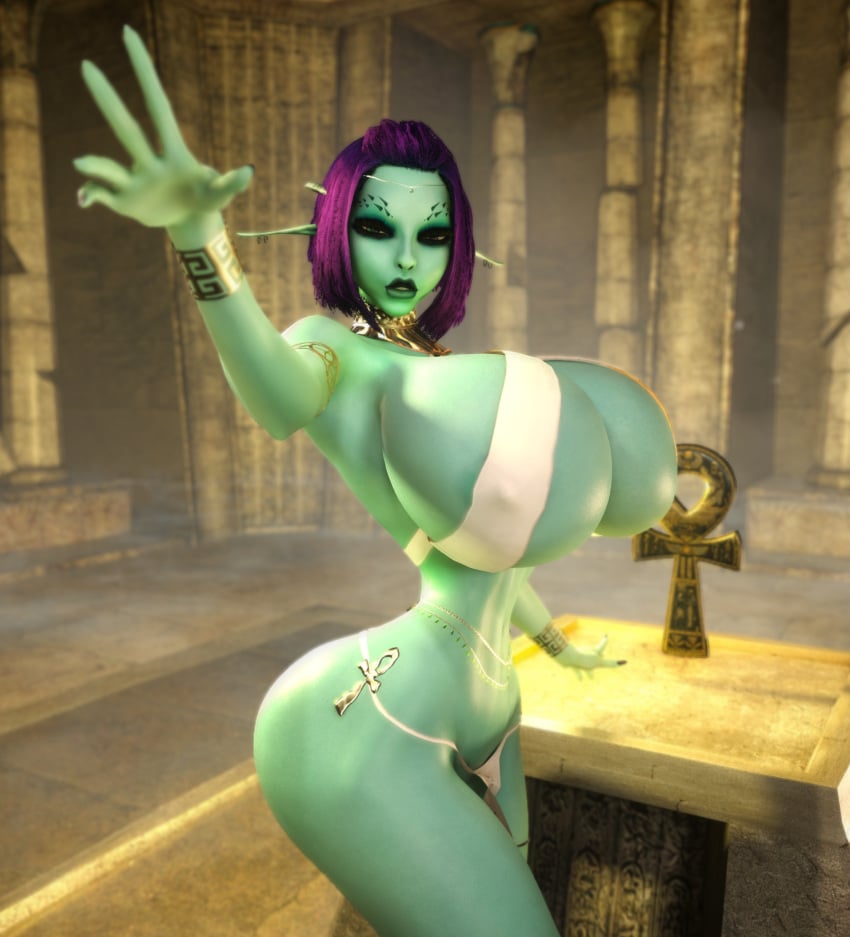 1girls 2023 3d 3d_(artwork) ankh areolae ass barely_clothed big_ass blue_skin bracelet bracelets breasts_bigger_than_head breasts_bigger_than_torso cleavage enormous_breasts female female_only female_solo gigantic_breasts heterochromia hourglass_figure huge_ass huge_breasts jewelry large_ass long_ears long_pointy_ears looking_at_viewer nipples nipples_visible_through_clothing pointy_ears priest priestess purple_hair skimpy skimpy_clothes small_waist solo solo_female soria temple thick_thighs thighs thin_waist top_heavy vaako wasp_waist wide_hips