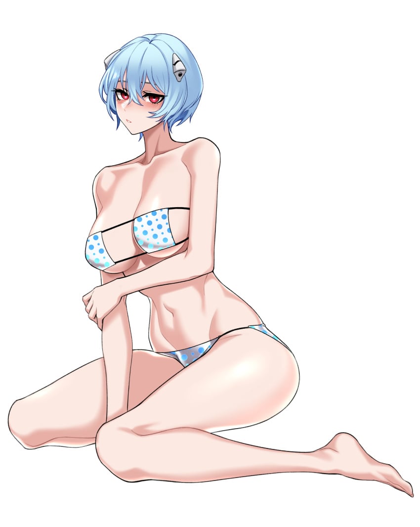 1girls alternate_costume alternate_hair_length alternate_version_available big_breasts bikini bikini_bottom bikini_top blue_hair bottomwear breasts cleavage dogs_(dlrkdejr26) eyepatch_bikini feet female female_only hair huge_breasts legs neon_genesis_evangelion red_eyes rei_ayanami short_hair solo solo_female swimwear thighs topwear transparent_background white_bikini