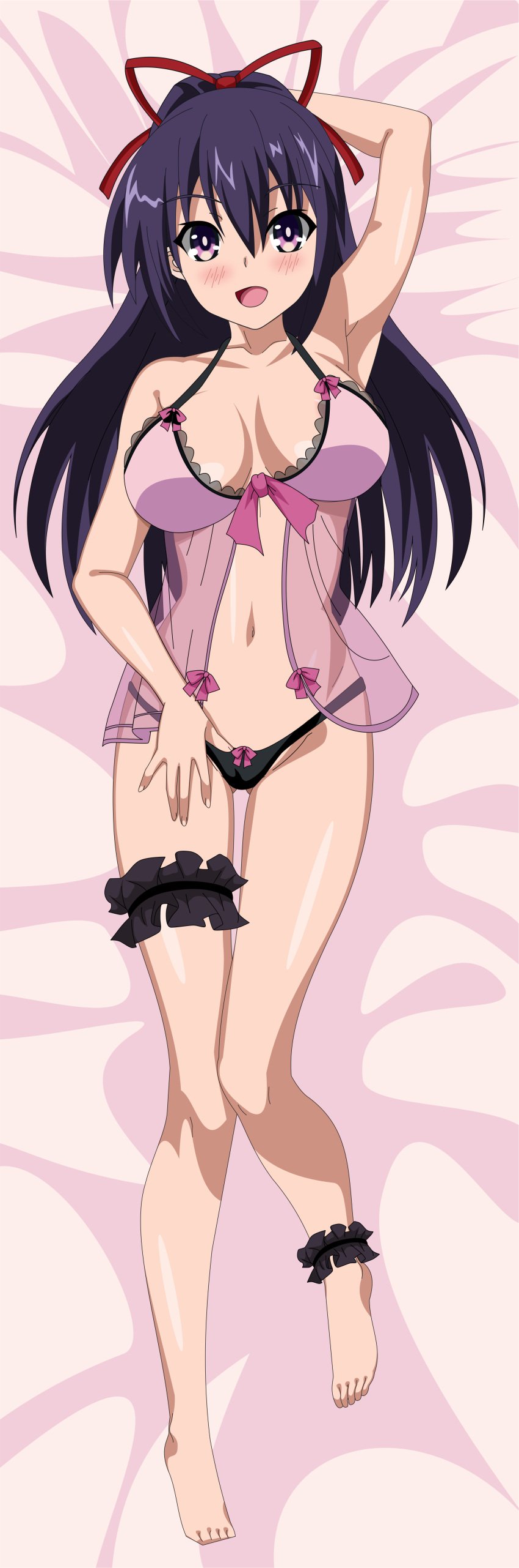 babydoll breasts commission dakimakura_design date_a_live indexryo purple_hair thigh_gap yatogami_tohka