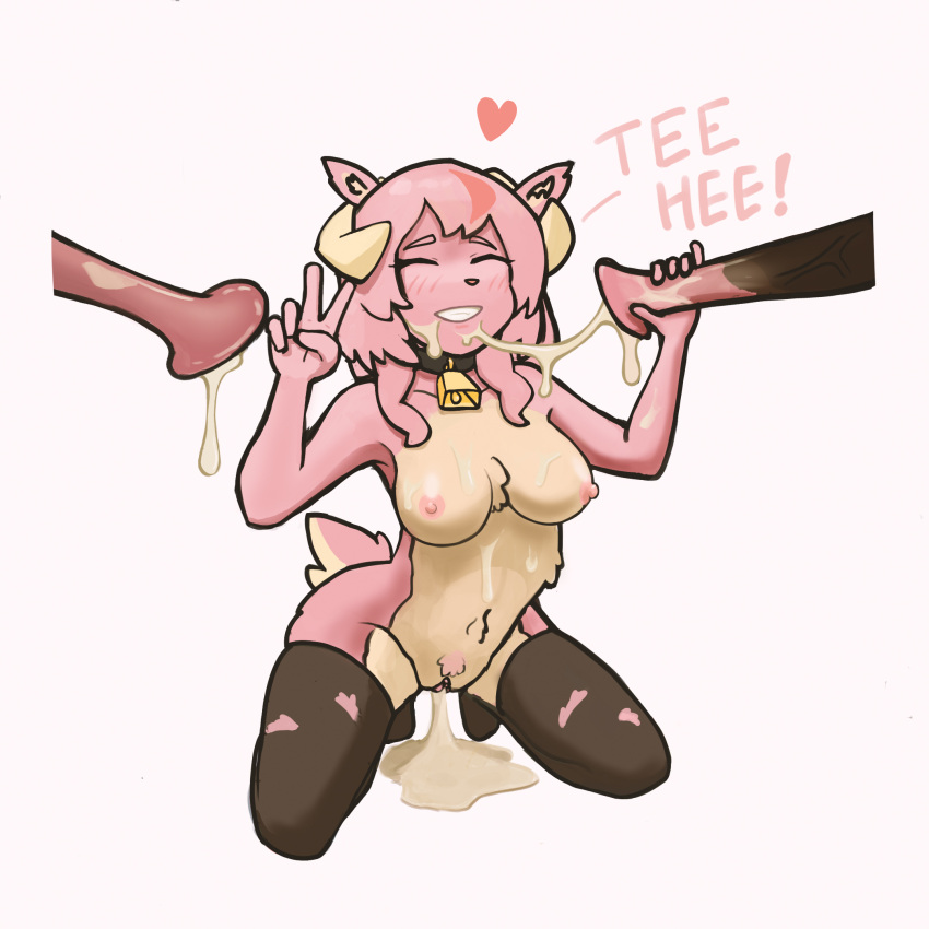 breasts breasts_out cum cum_cum_drip cum_in_pussy cum_inside cum_on_body cum_on_face ewe female fur furry furry_tail gulp horns horse horse_penis horsecock leaking_cum peace_sign penis pubic_hair pussy pussy_lips sheep sheep_ears sheep_girl sheep_horns tail thighhighs thighs tummy yiff