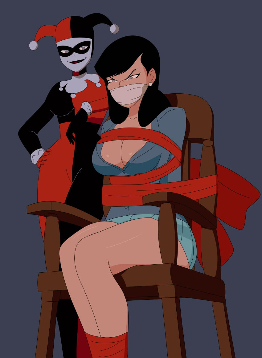 1girls batman:_the_animated_series batman_(series) bennypaan bondage dc_comics dcau female female_only femdom femsub gag gagged harley_quinn harley_quinn_(classic) lois_lane lois_lane_(dcau) restrained superman:_the_animated_series superman_(series) the_new_batman_adventures