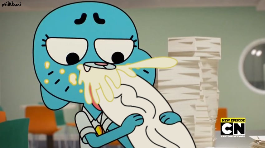 accurate_art_style anthro blowjob bullying cum cum_in_mouth edit edited fellatio flat_chest futanari huge_cock milkbuni nicole_watterson the_amazing_world_of_gumball veiny_penis yuki_yoshida