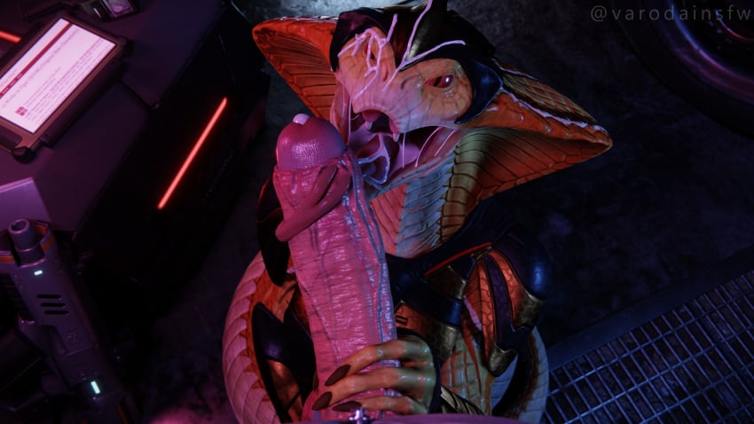 3d big_penis cum cum_in_mouth cum_on_face fellatio human looking_at_viewer naga pov snake tongue_wrap varodai viper_(x-com) xcom_2