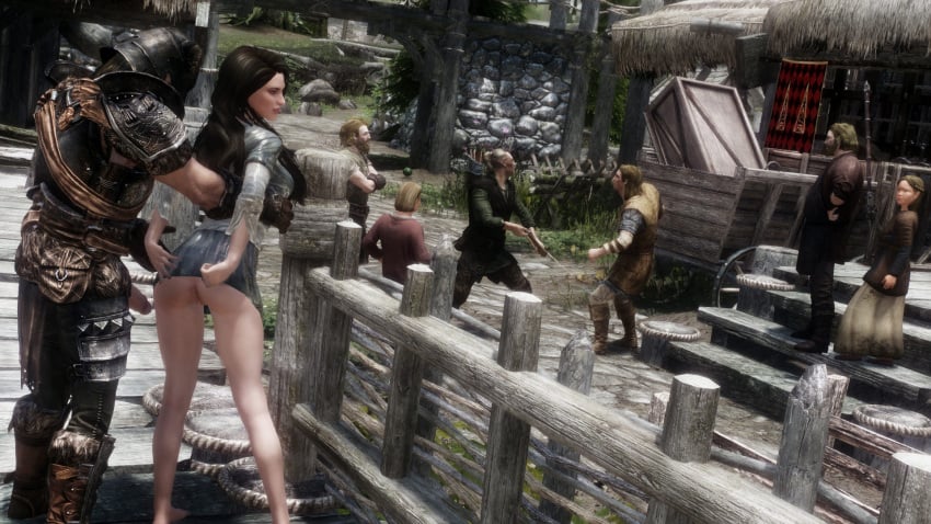 3d ass bijin black_hair camilla_valerius clothed dovahkiin faendal_(skyrim) female legs nonstickypants penis skyrim sven_(skyrim) the_elder_scrolls