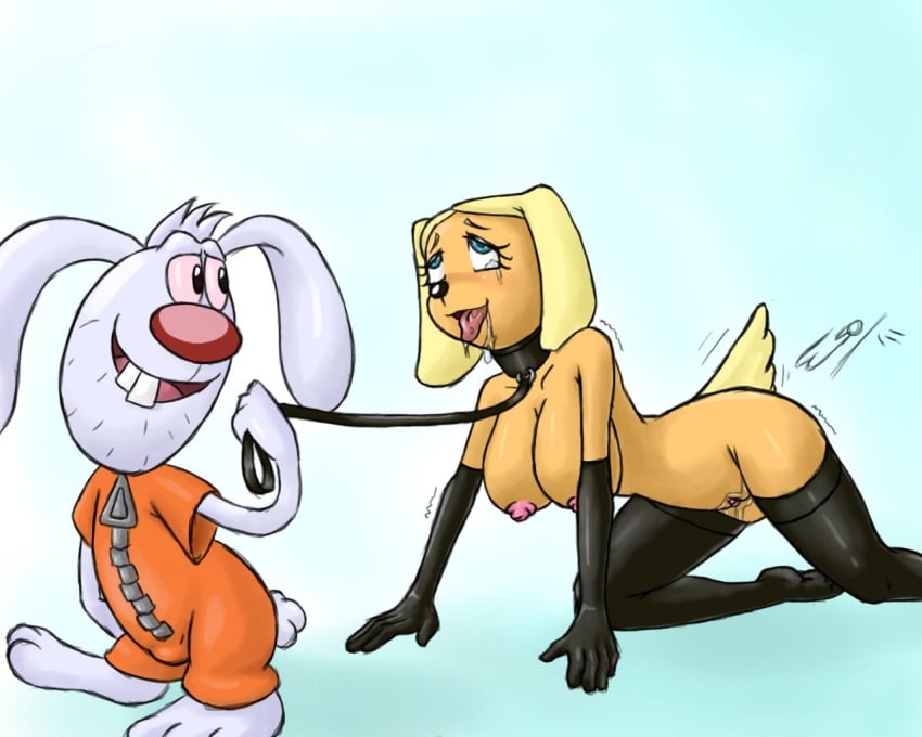 all_fours anthro bondage brandy_and_mr._whiskers brandy_harrington canine collar crying disney disney_channel dog female fur furry leash leash_pull male mammal mr._whiskers nipples pet petplay pherociouseso rabbit straight tagme tail toon_disney