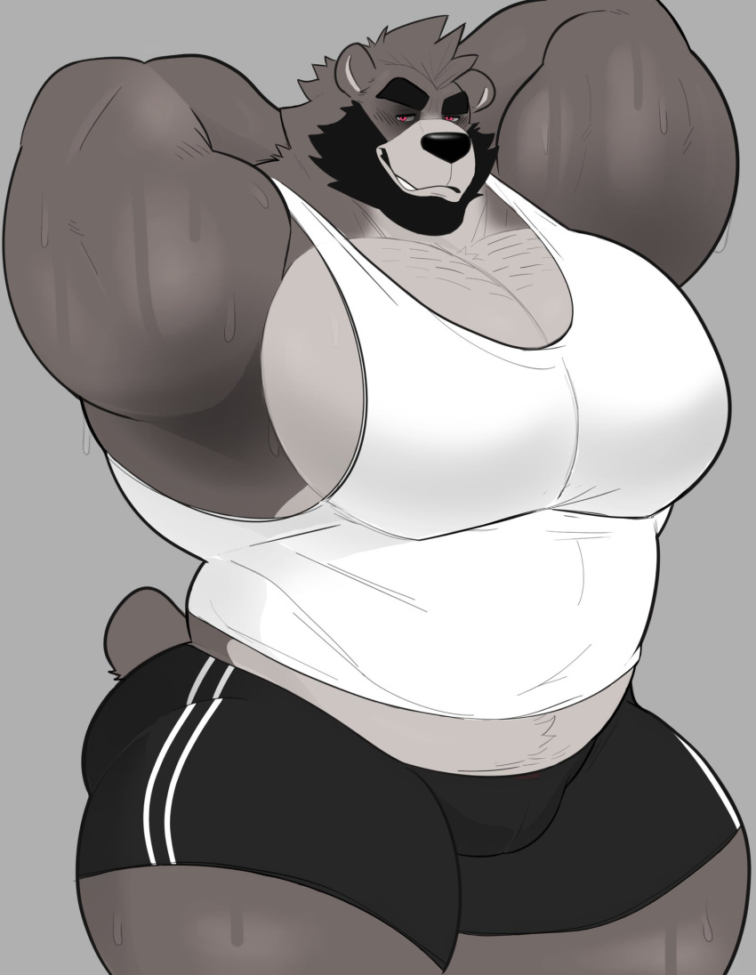 anthro bara bara_tiddies bara_tits bear big_chest big_pecs big_thighs boxers daddy dilf furry gigantic_chest gigantic_pecs gruff_(milkblend) huge_chest huge_pecs humanoid large_pectorals male_only man_boobs man_breasts manboobs massive_chest massive_pecs milkblend moobs muscular muscular_anthro muscular_arms muscular_male muscular_thighs tank_top thick_thighs yiff