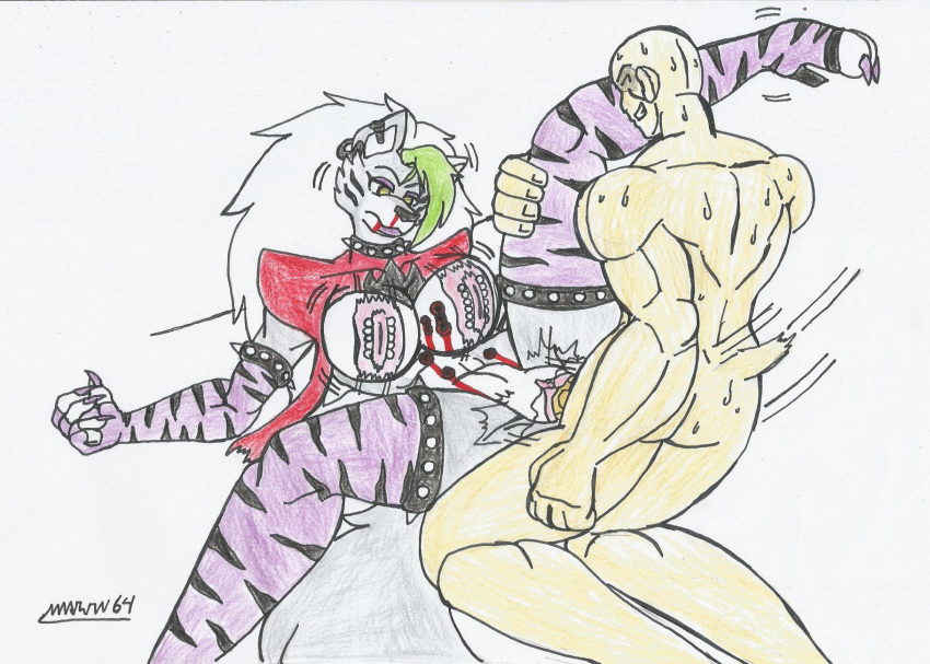 anthro big_breasts big_hips blood bullet_hole corpse dead_eyes death ear_piercing earrings elbow_gloves empty_eyes female_death five_nights_at_freddy's five_nights_at_freddy's:_security_breach gray_fur green_hair gunshot gunshot_wound high_heel_boots human_on_anthro male/female marlon64 necrophilia nipple_piercing pussy_juice ripped_bikini ripped_clothing roxanne_wolf_(fnaf) sex_on_floor snuff sweat traditional_drawing_(artwork) vaginal_sex white_background white_hair wolf_girl wolf_humanoid yellow_eyes