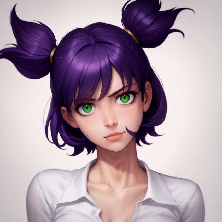 ai_generated everlasting_summer lena_(everlasting_summer) looking_at_viewer purple_hair solo