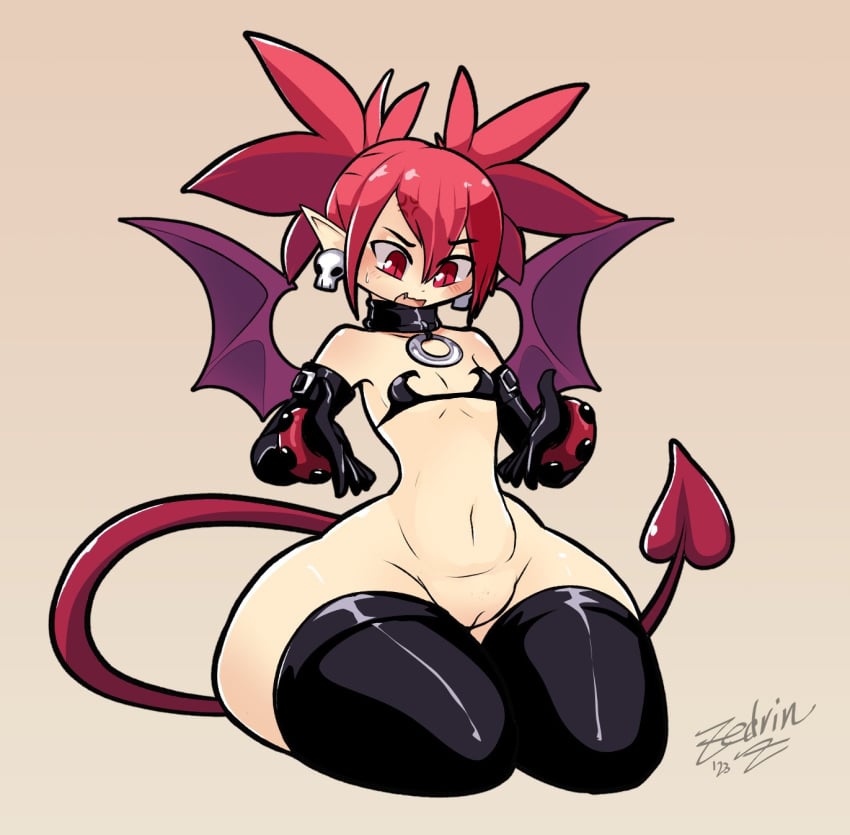 2023 2d artist_name ass big_butt blush blush_lines bone bottom_heavy bottomless bottomless_female bra breasts butt_expansion clothing cross-popping_vein demon demon_humanoid disgaea disgaea_1 ear_piercing ear_ring etna expansion fangs female female_only genitals hair hi_res huge_butt huge_thighs humanoid humanoid_pointy_ears kneeling light-skinned_female light_skin navel nippon_ichi_software no_panties open_mouth pale-skinned_female pale_skin piercing pussy red_eyes red_hair ring_piercing signature simple_background skull small_breasts solo spade_tail tail teeth text thick_thighs thigh_expansion underwear watermark winged_humanoid wings zedrin