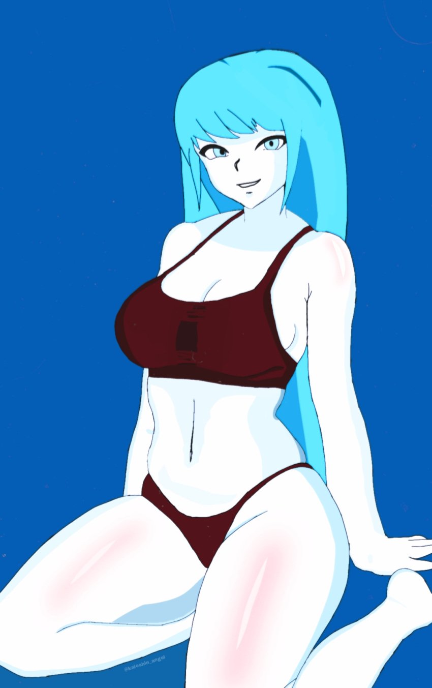 aeos agios aios aiosu blue_eyes blue_hair blue_skin dragon_ball dragon_ball_heroes goddess ladyaeos super_dragon_ball_heroes time_power_unleashed_form_(dragon_ball)