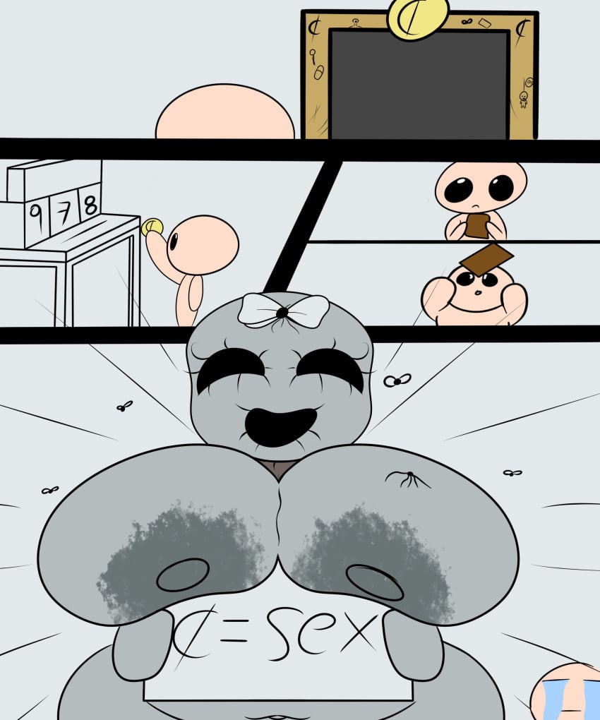 big_breasts breasts comic female isaac_(the_binding_of_isaac) jacknova093 keeper_(the_binding_of_isaac) the_binding_of_isaac