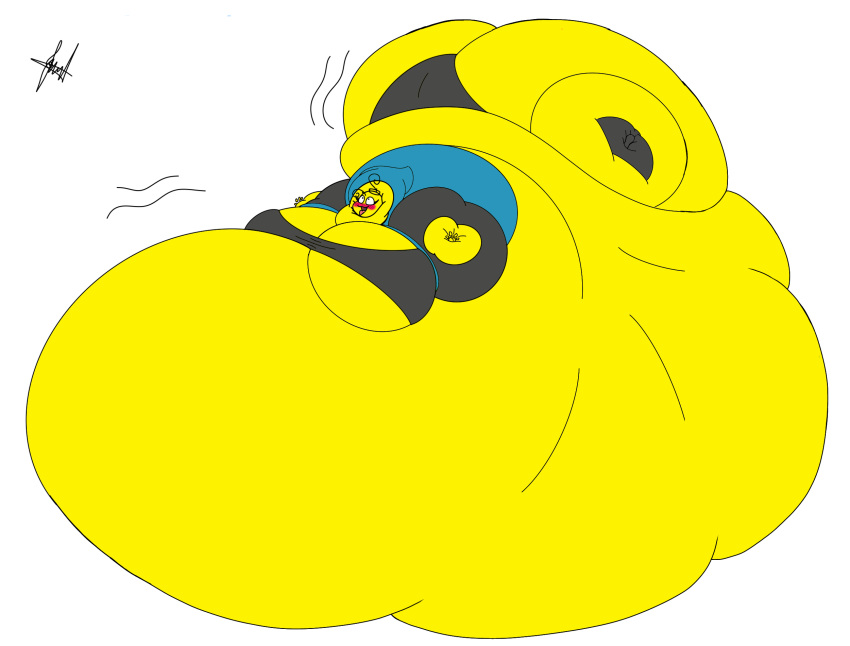 anthrofied bbw big_belly blob blue_hoodie bomb fat inflation obese_female ssbbw weight_gain