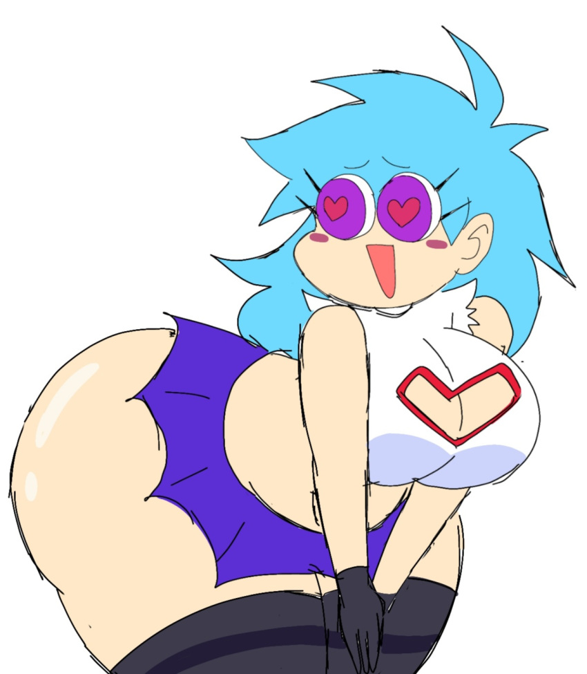 ass_focus big_ass big_breasts boob_window female female_only friday_night_funkin huge_ass huge_breasts momiji_(artist) no_bra no_underwear sky_(friday_night_funkin) skyblue toony underass